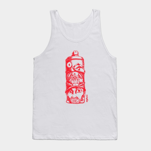 SprayCan Totem - Red Tank Top by Eyekoo